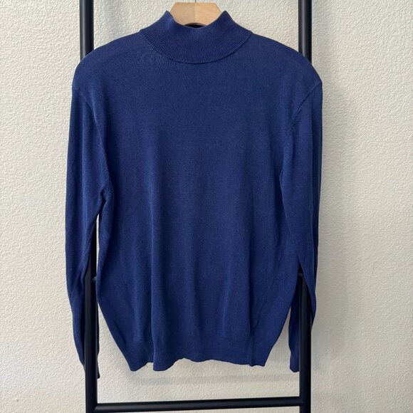 Jos. A Bank Navy Blue Silk Mock Neck Sweater Size Small - Picture 1 of 4